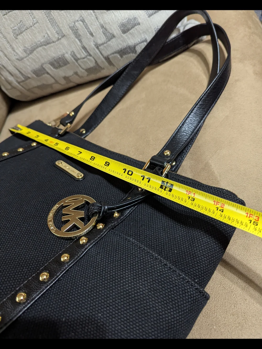 Michael Kors Black Studded Tote Bag